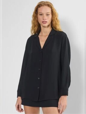 Aritzia Wilfred Freeform Crepette Oversized Long Sleeve Blouse